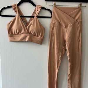 Aerie Offline REAL ME Crossover Leggings 7/8 SMALL long w/ Medium Sports Bra SET